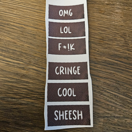 Kunstlederlabel Set - OMG F**K LOL