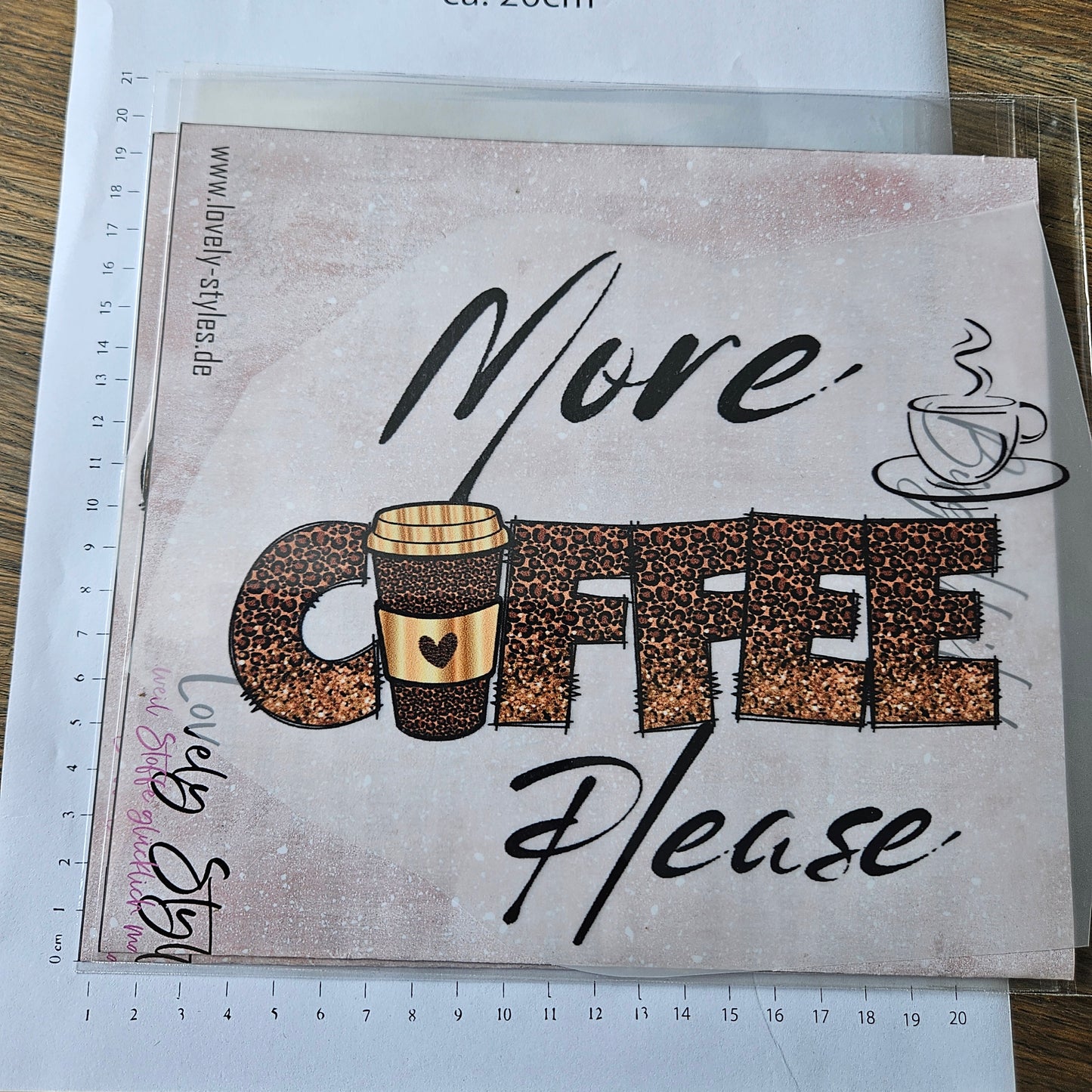 Bügelbild - More Coffee ca. 20cm