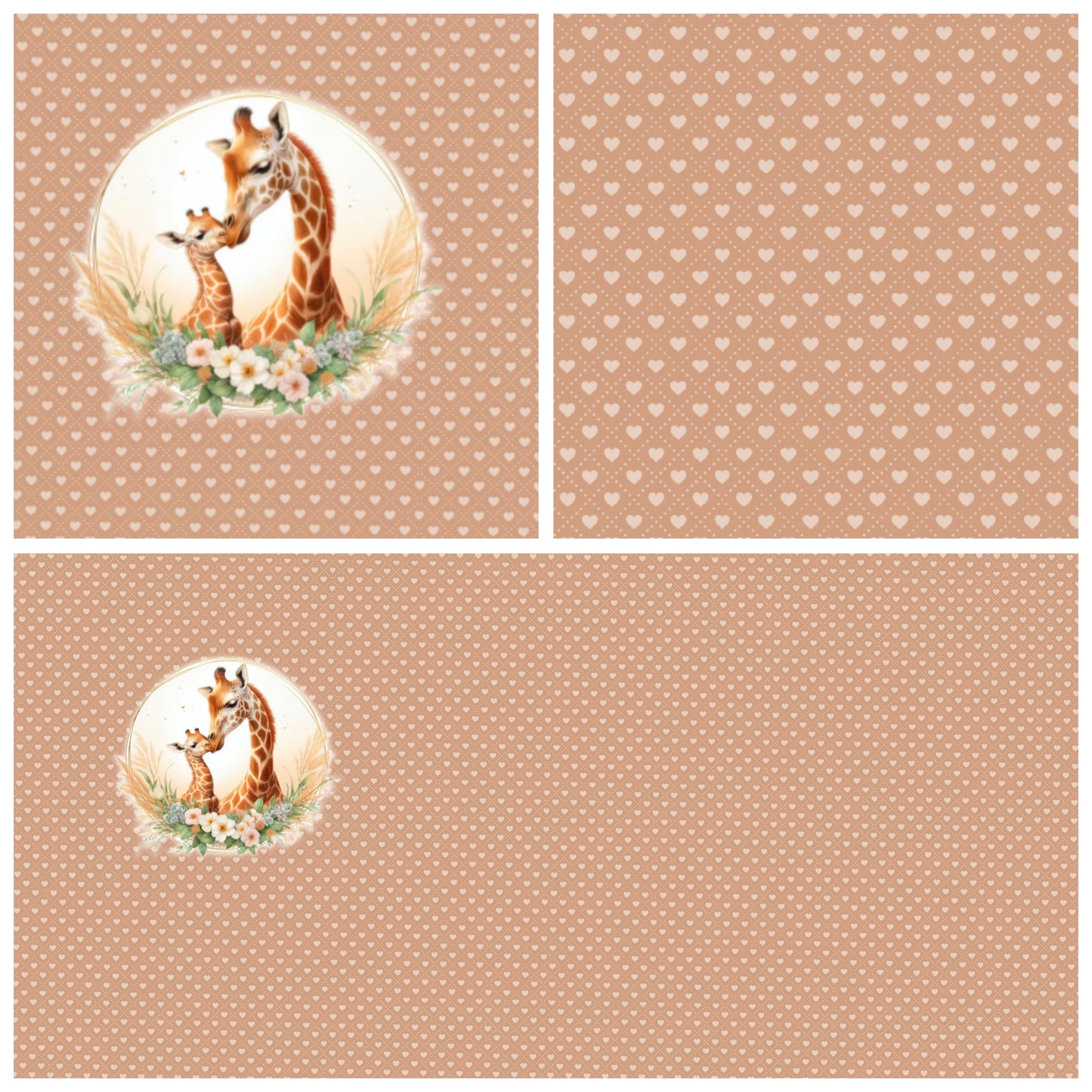 Panel mit Kombi - Love Giraffe - Beige