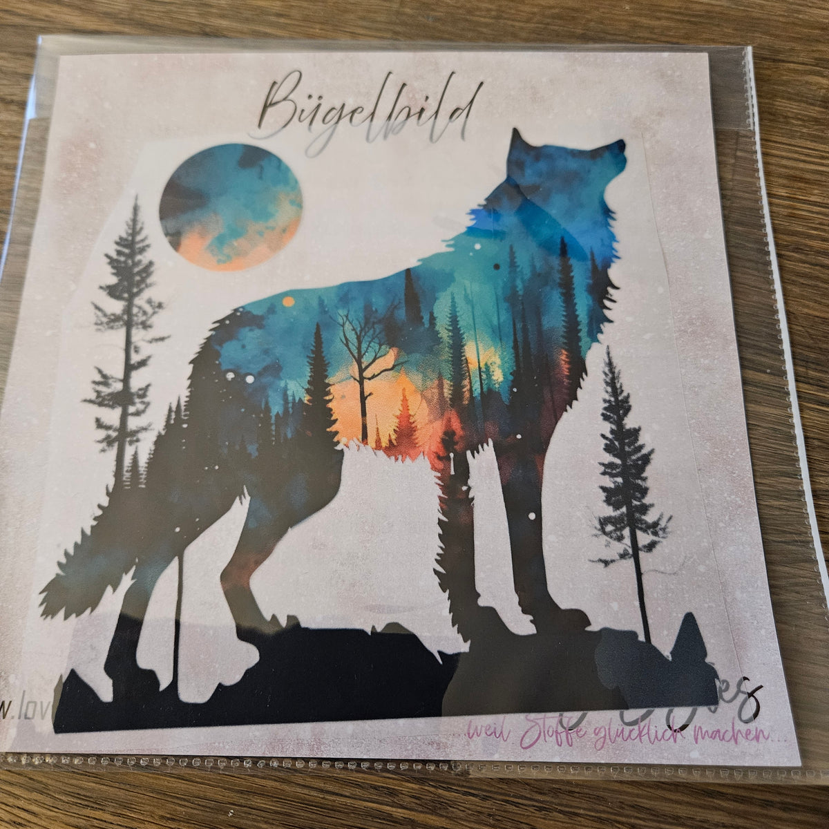 Bügelbild - Wolf ca. 20cm