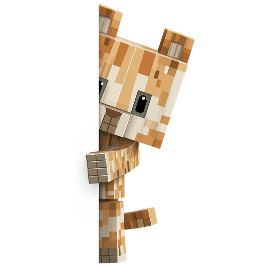 Auktion - Bügelbild - Pixel World Katze - 20cm