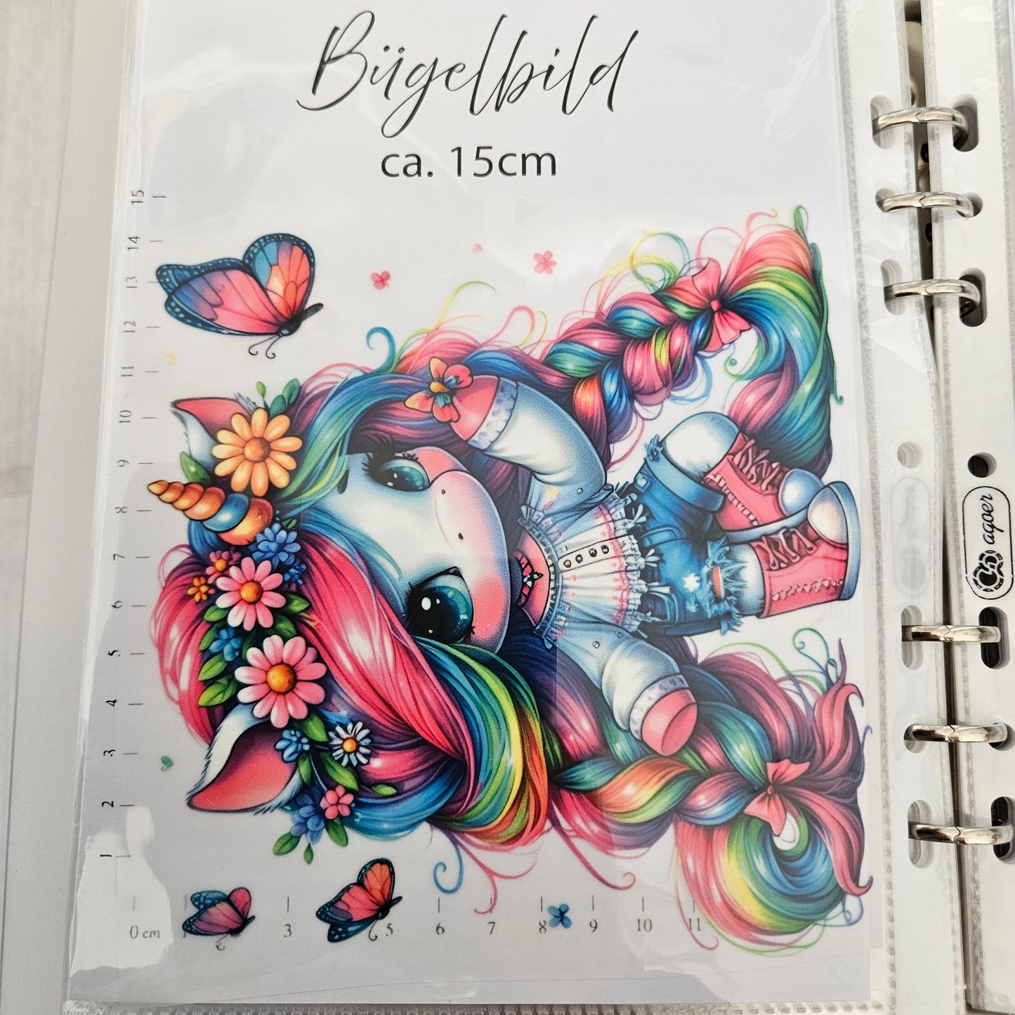 Bügelbild - Cooles Einhorn Bunt ca. 15cm