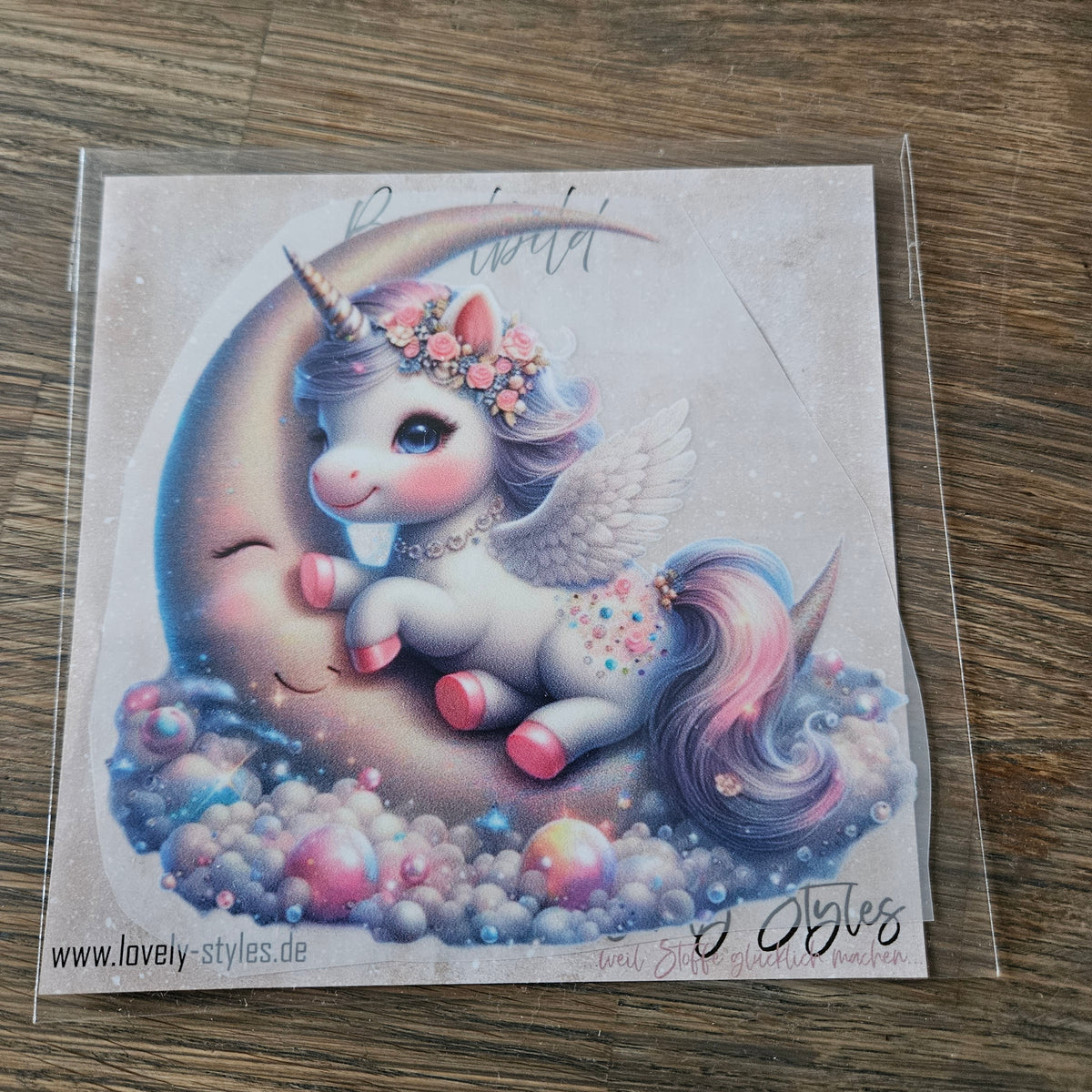Bügelbild - Einhorn Mond ca. 15cm