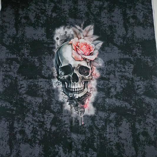 40x50cm Panel - Sommersweat - Skull Schwarz