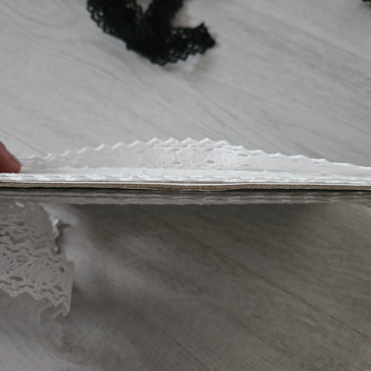 Auktion - Baumwoll Spitze Weiß Restbestand