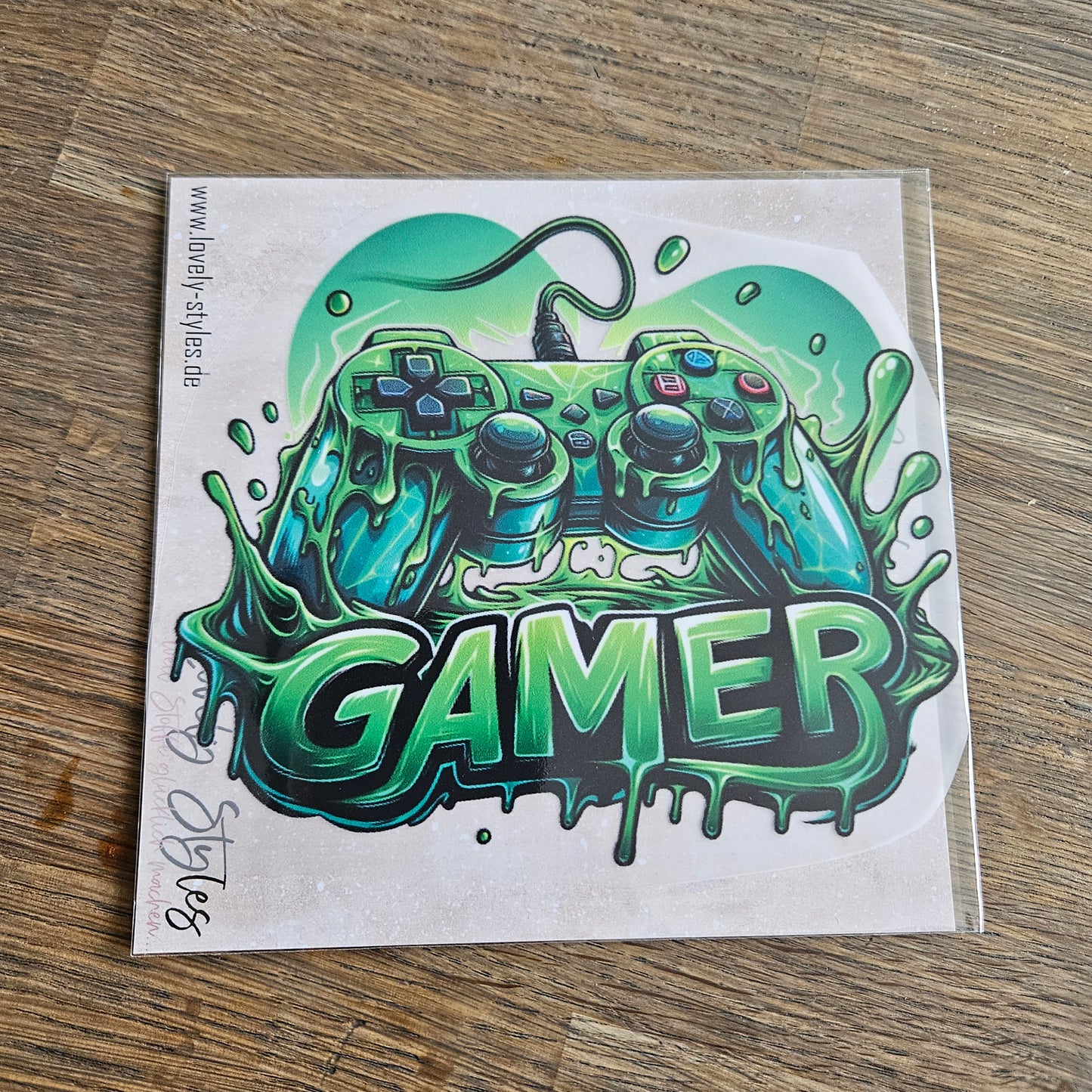 Bügelbild - Gamer ca. 15cm