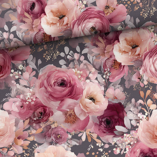 Sommersweat - Romantische Rosen Dusty Green