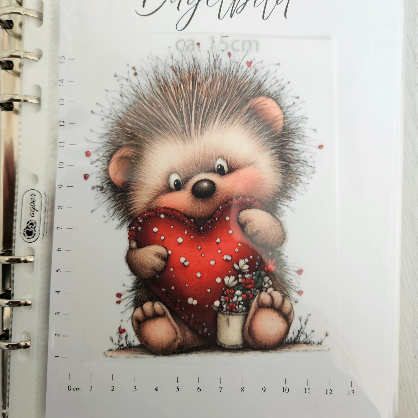Bügelbild - Igel mit Herz ca. 15cm