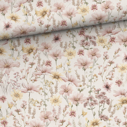 Sommersweat - Blumenwiese Rosa/Gelb