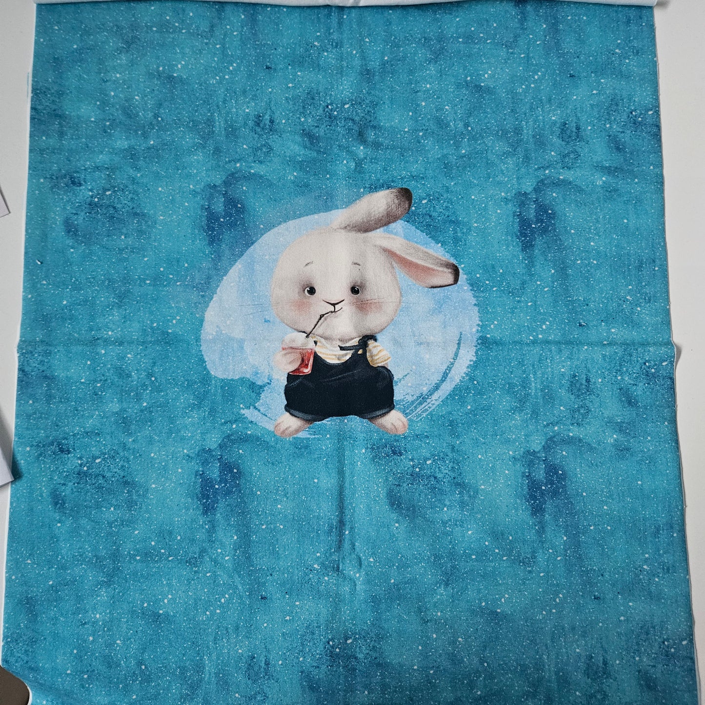 40x50cm Panel - Jersey - Hase Türkis