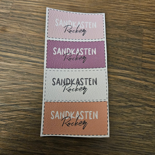 Kunstlederlabel Set - Sandkasten Rocker Rosa