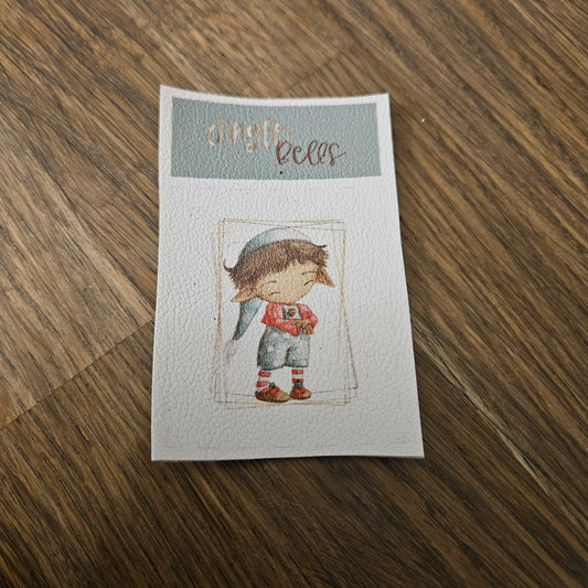 Kunstlederlabel Set - Jingle Bells Elf