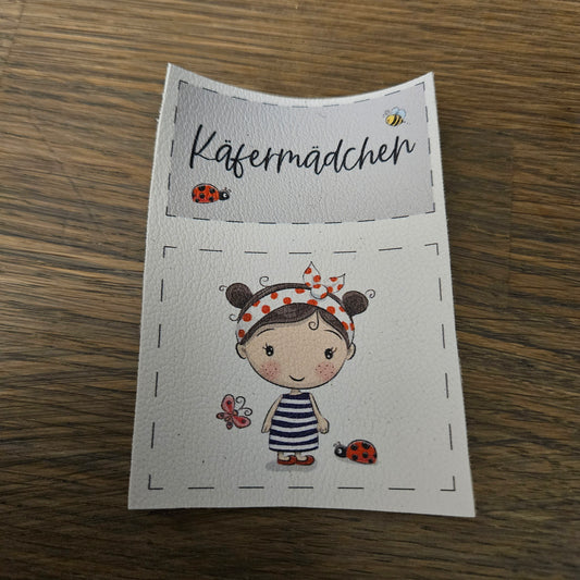 Kunstlederlabel Set - Käfermädchen