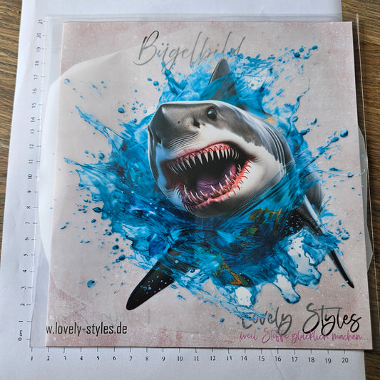Bügelbild - Hai ca. 20cm