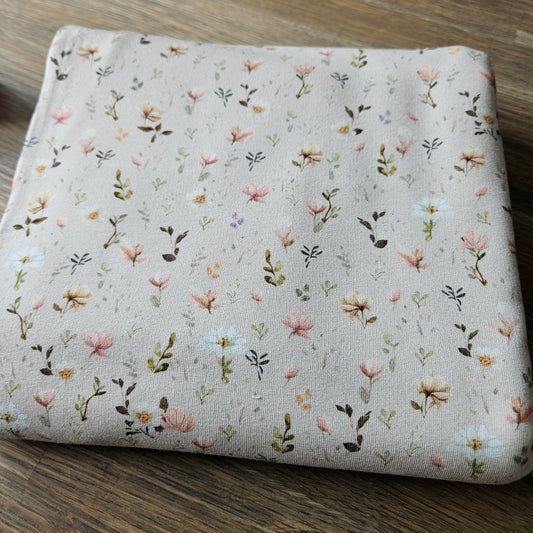 Sommersweat - Blumen Beige - 1,12m