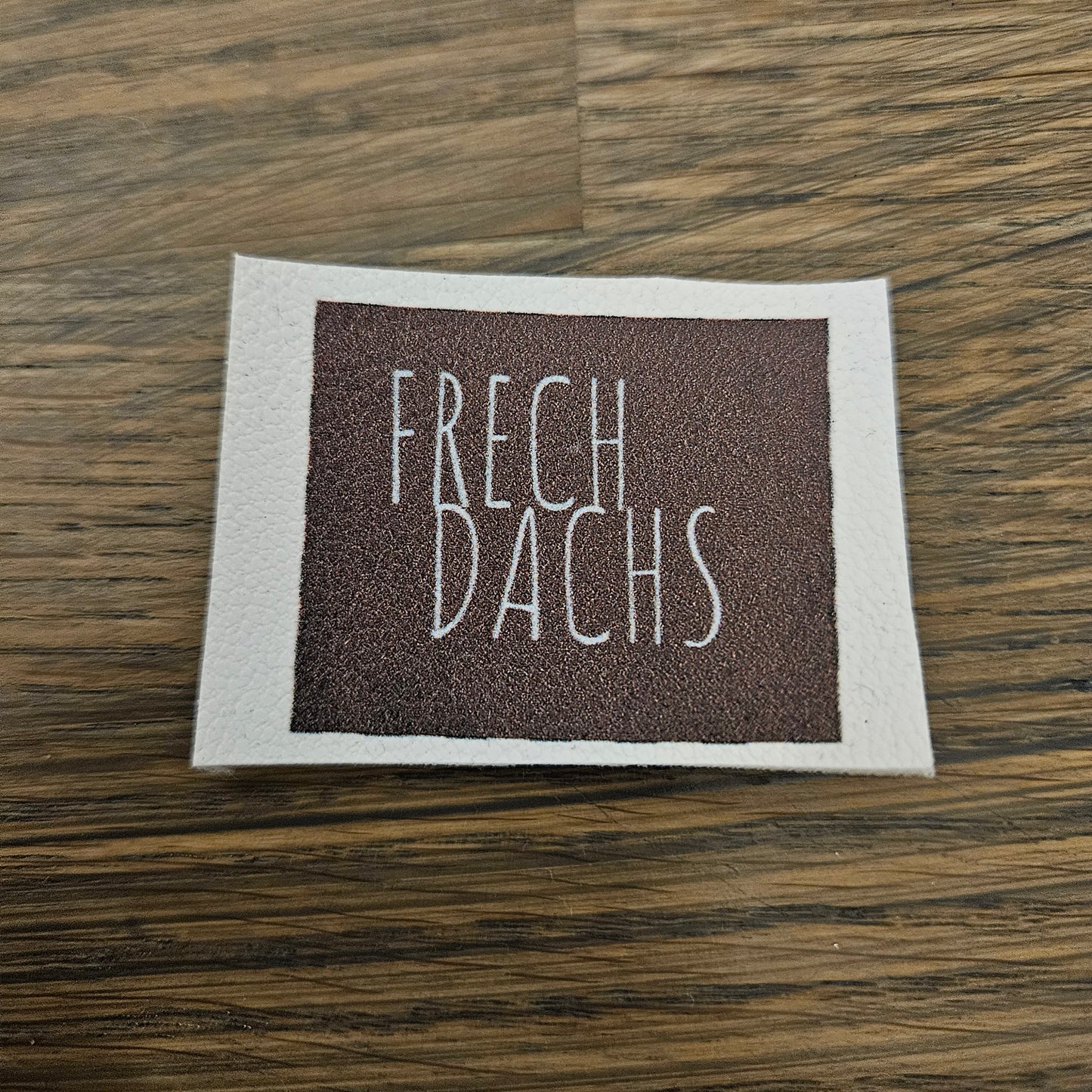 Kunstlederlabel - FrechDachs Braun/Hellblau