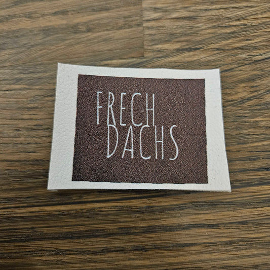Kunstlederlabel - FrechDachs Braun/Hellblau