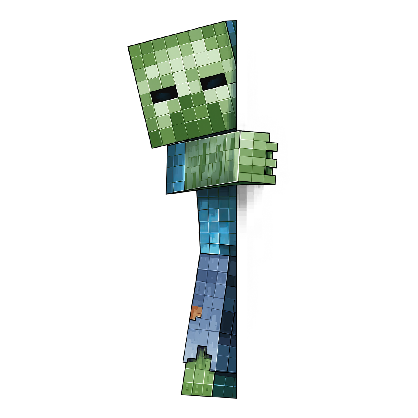 Auktion - Bügelbild - Pixel World Zombie 2 - 20cm