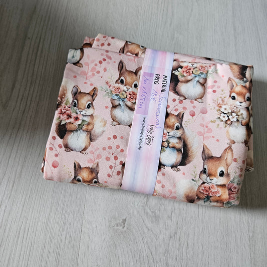 Sommersweat - Eichhörnchen Rosa 1m
