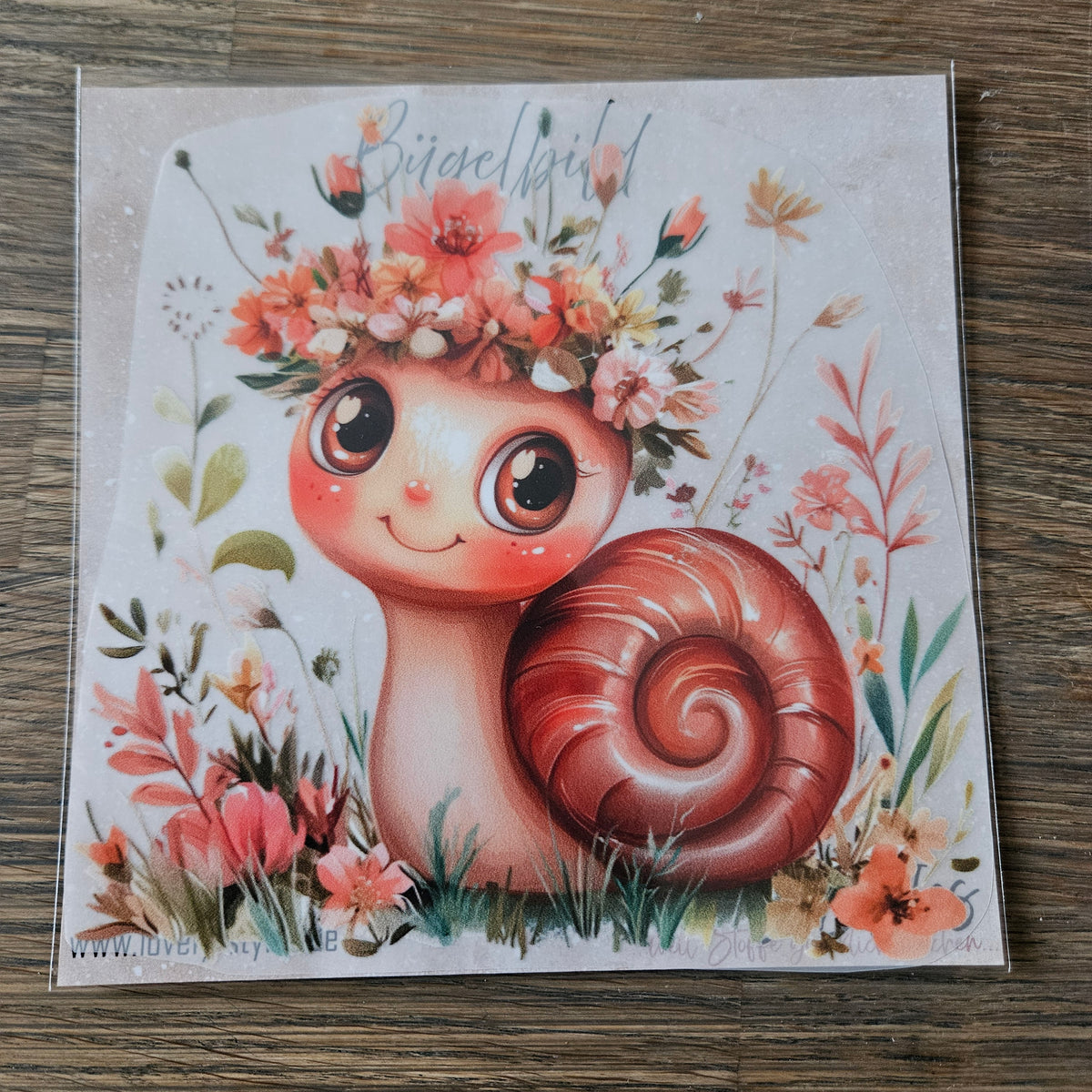 Bügelbild - Schnecke ca. 15cm