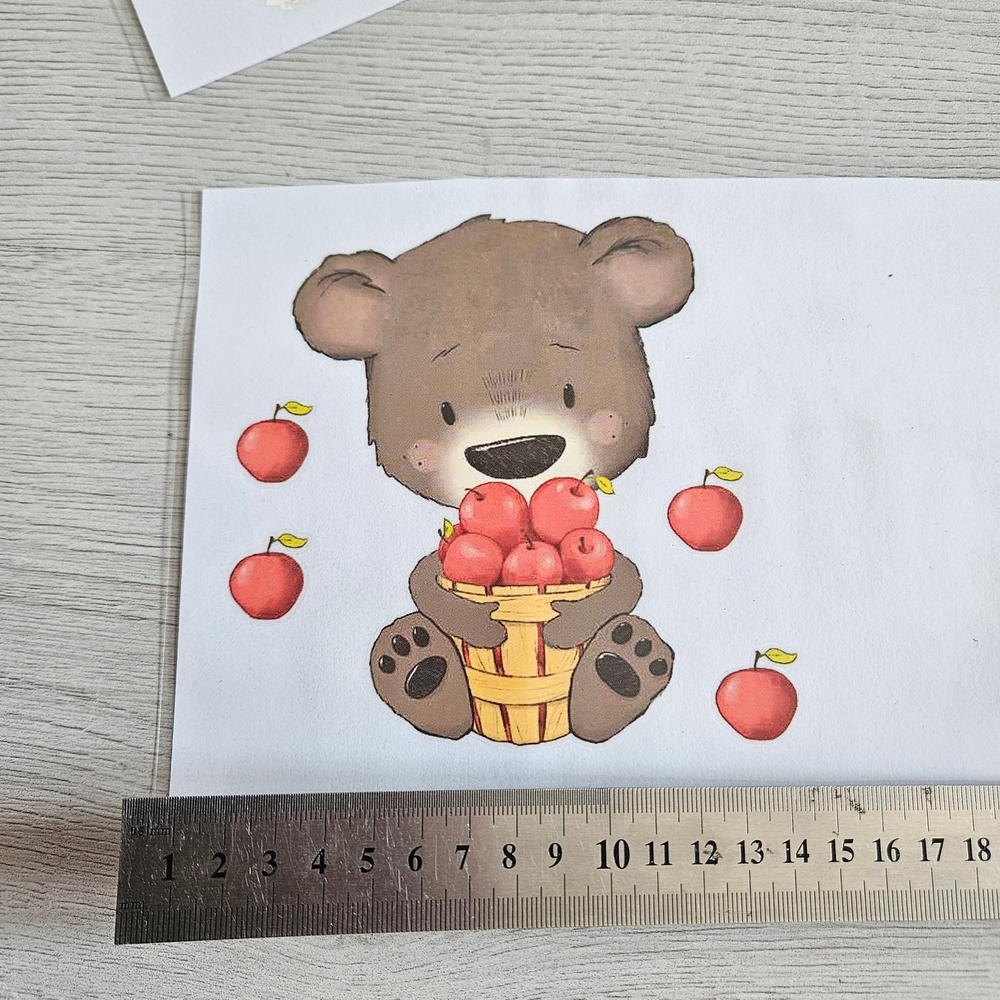 Bügelbild - Set Apfel Bär