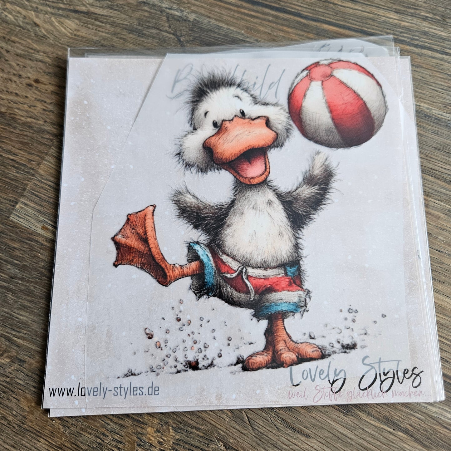 Bügelbild - Ente mit Ball ca. 15cm