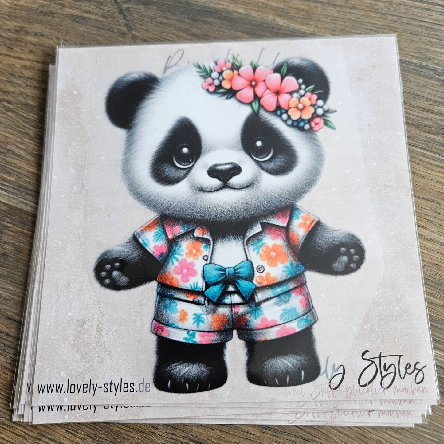 Bügelbild - Aloha Panda ca. 15cm