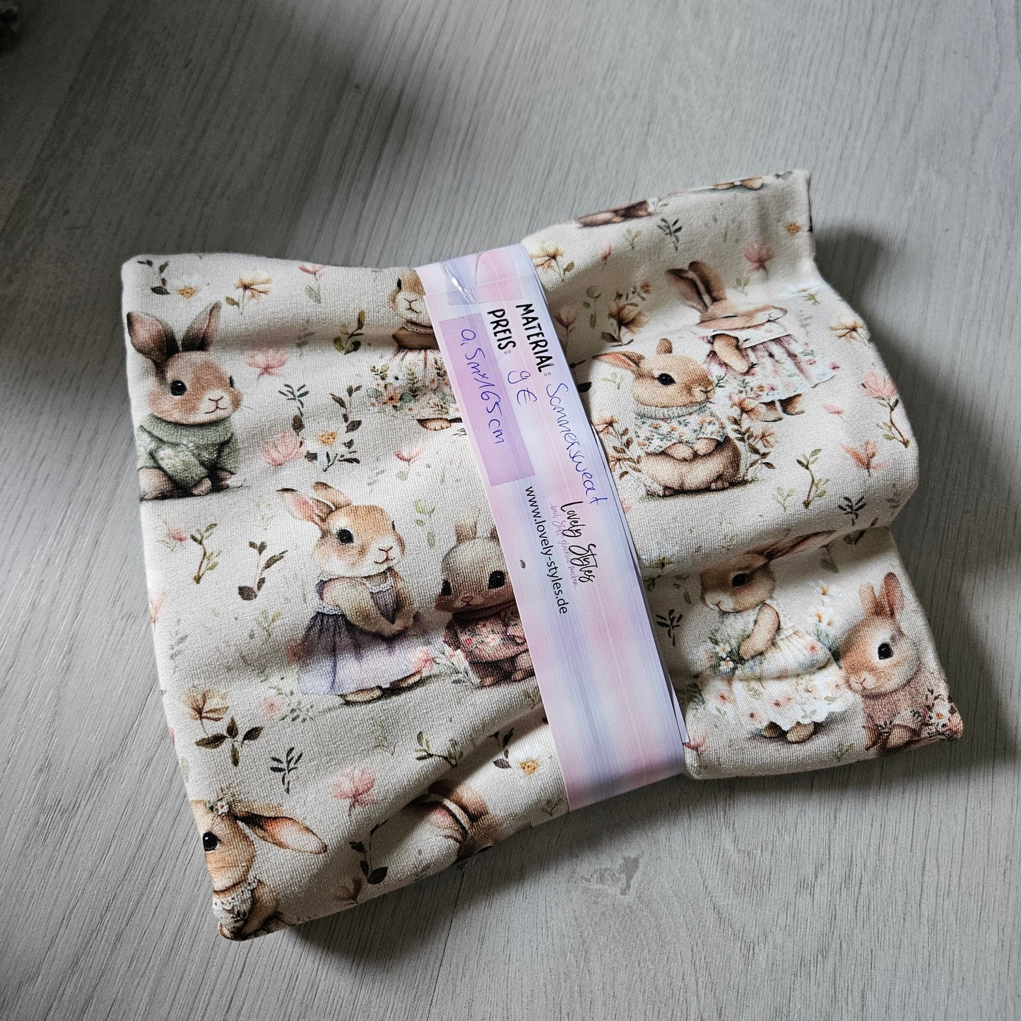 Sommersweat - Hasen Beige 0,5m