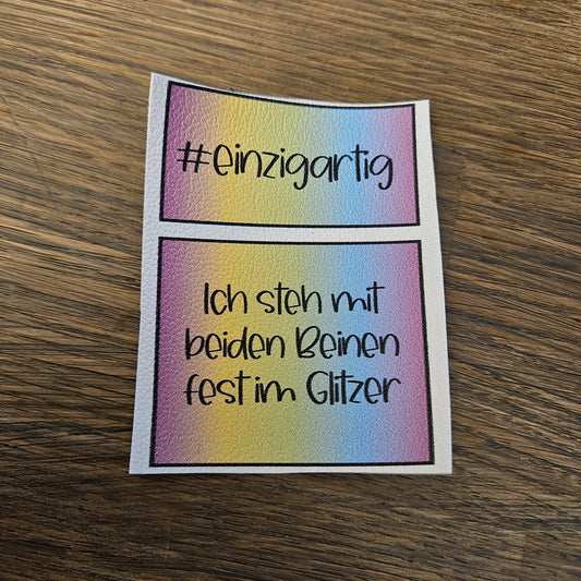 Kunstlederlabel Set - Einzigartig