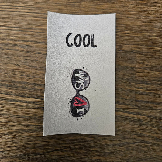 Kunstlederlabel Set - Sonnenbrille Cool Pink