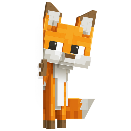 Auktion - Bügelbild - Pixel World Fuchs - 20cm