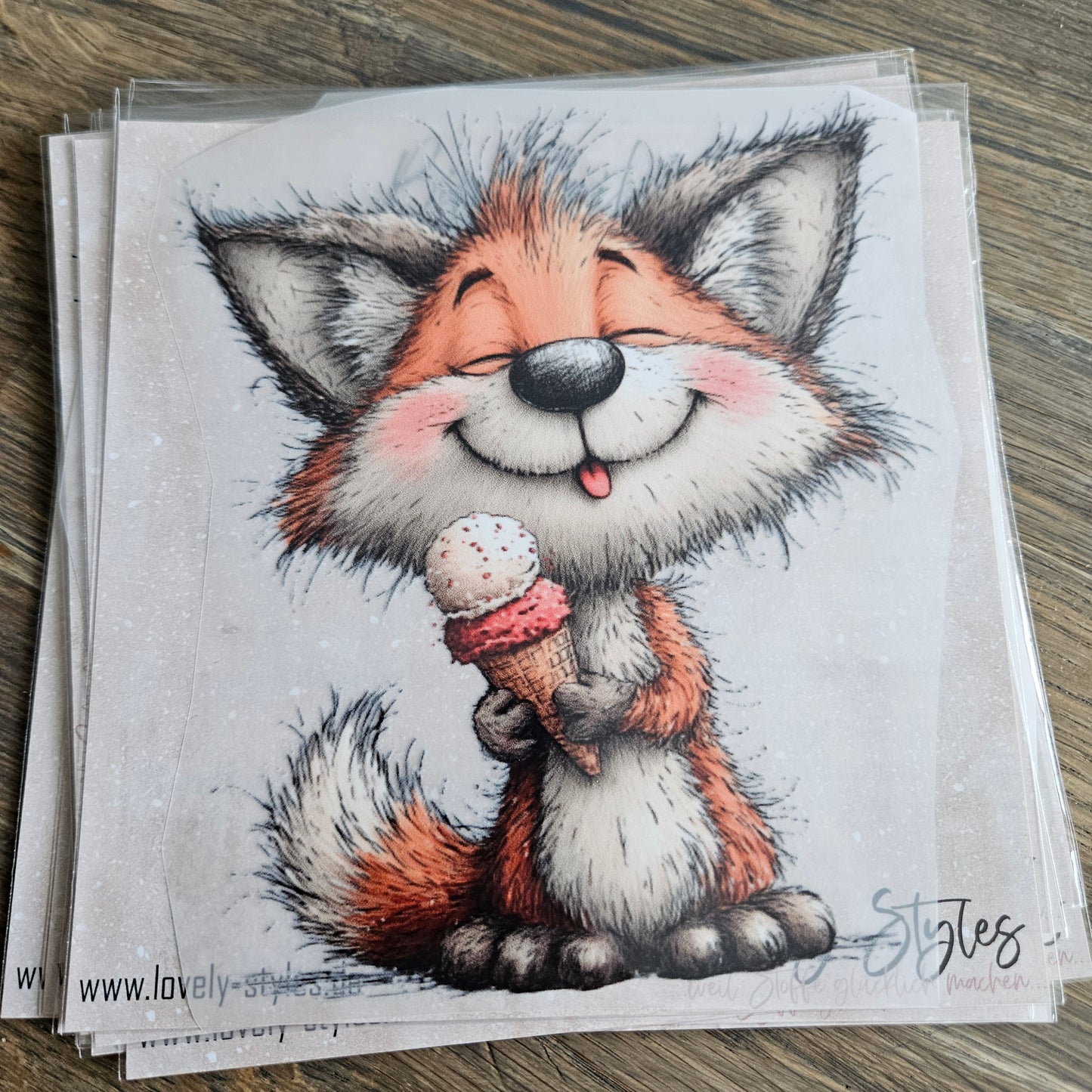 Bügelbild - Fuchs mit Eis ca. 15cm