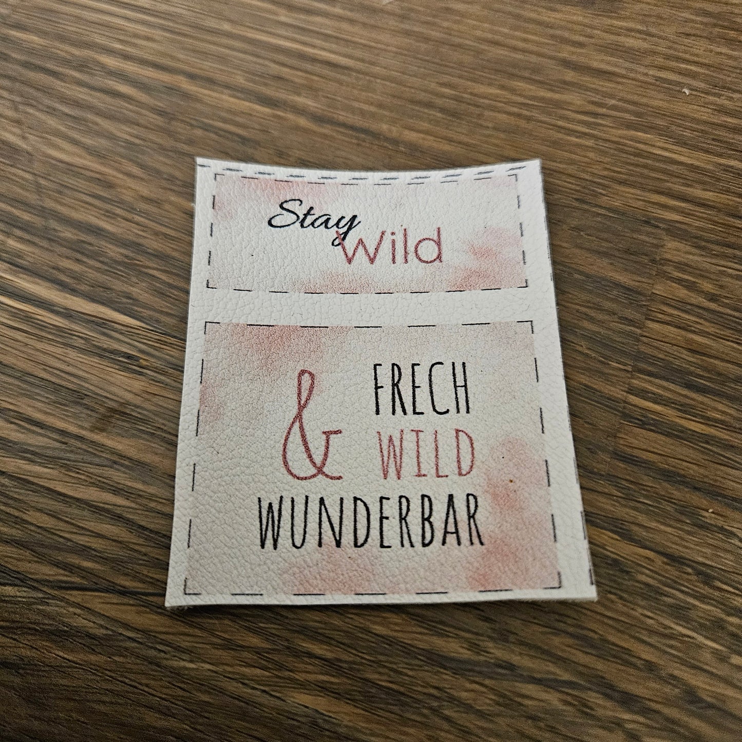 Kunstlederlabel Set - Stay Wild Rosa