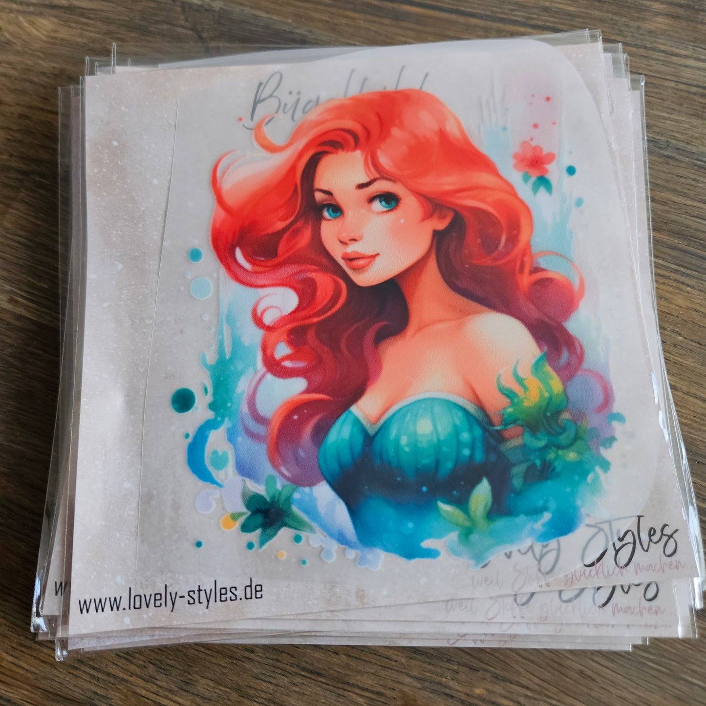 Bügelbild - Rothaarige Prinzessin ca. 15cm