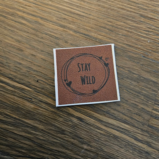 Kunstlederlabel - StayWild Braun