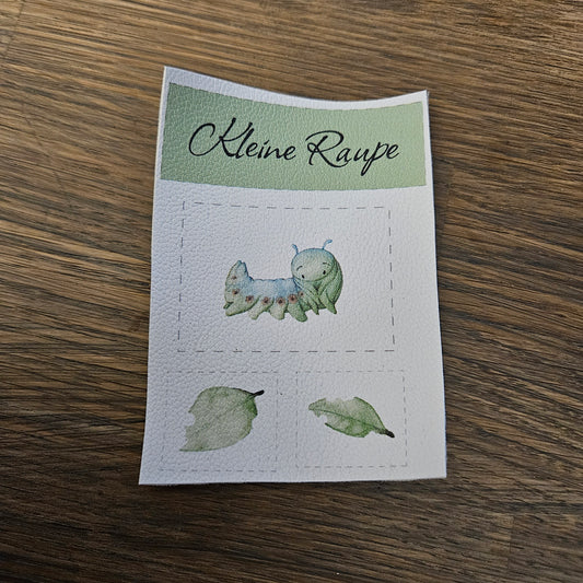 Kunstlederlabel Set - Kleine Raupe