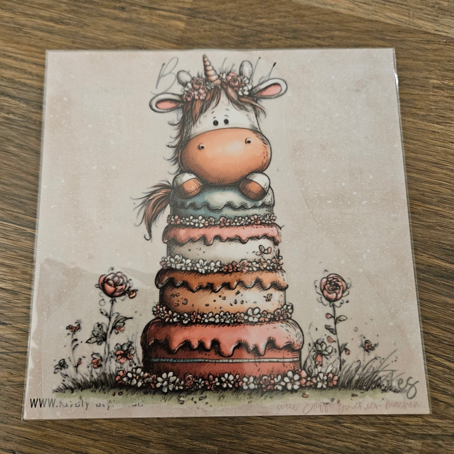Bügelbild - Geburtstag Einhorn ca. 15cm
