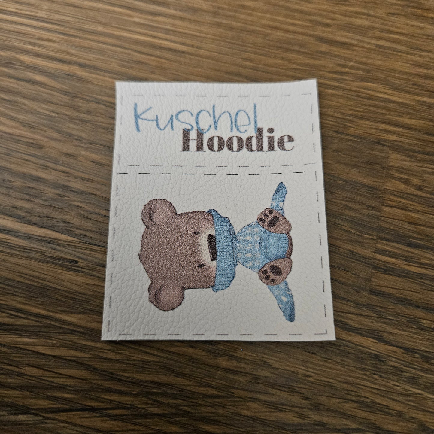 Kunstlederlabel Set - Kuschelhoodie Blau