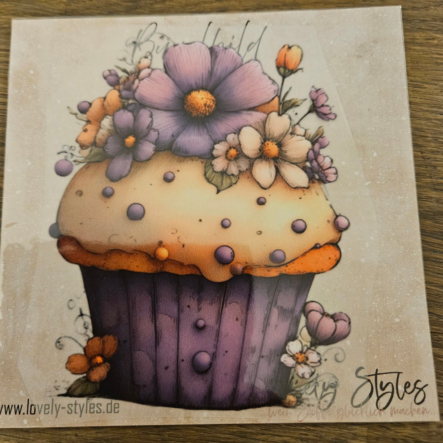 Bügelbild - Lila Cupcake ca. 15cm