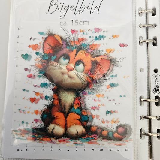 Bügelbild - Katze bunt ca. 15cm