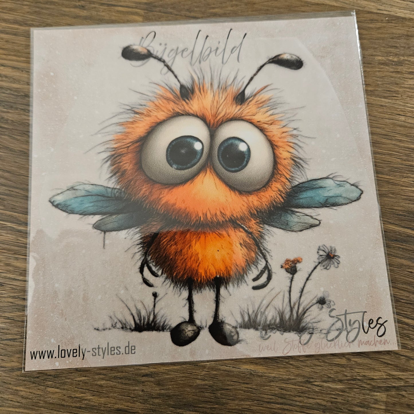 Bügelbild - Süße Biene ca. 15cm