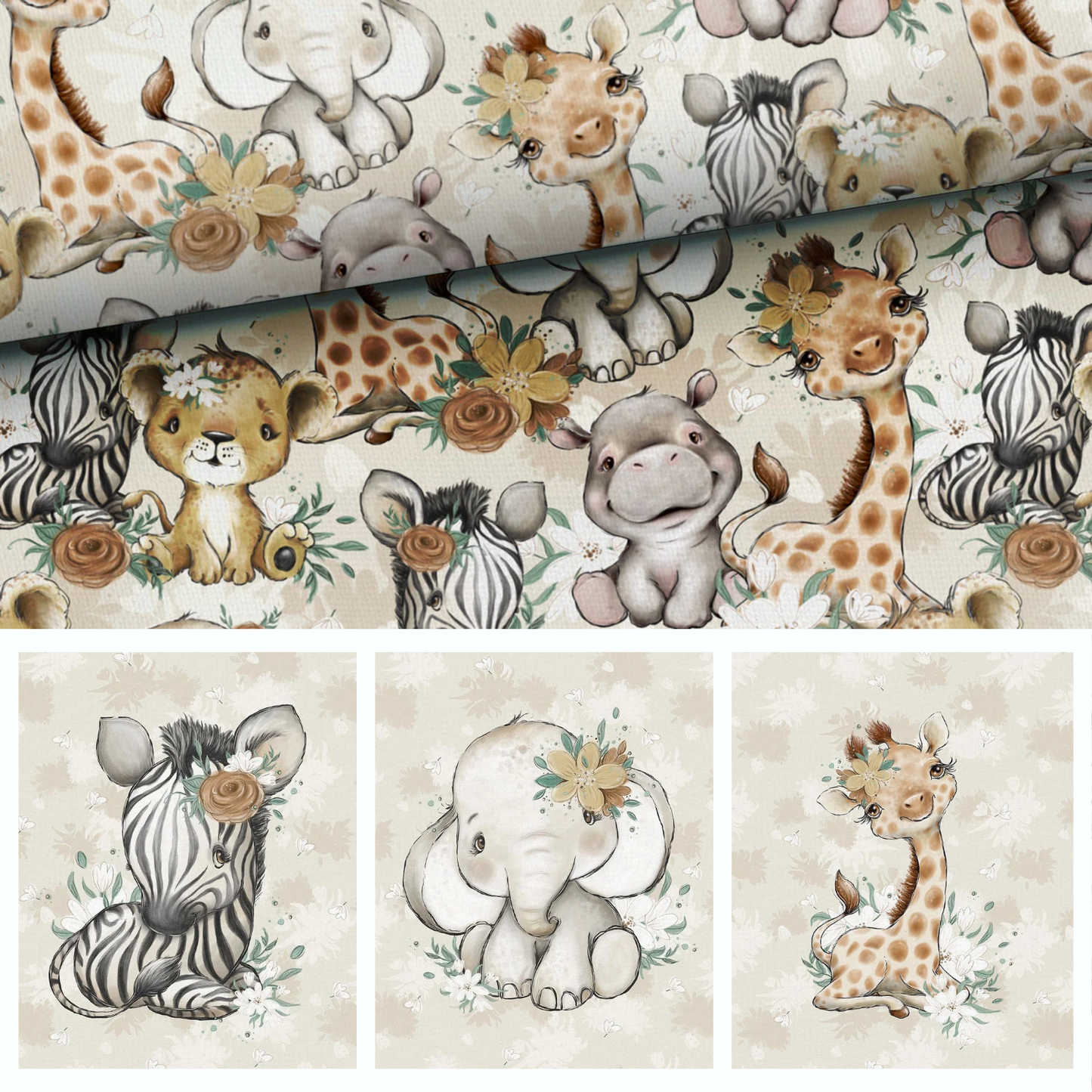 Sommersweat - Safari Babys Blumen