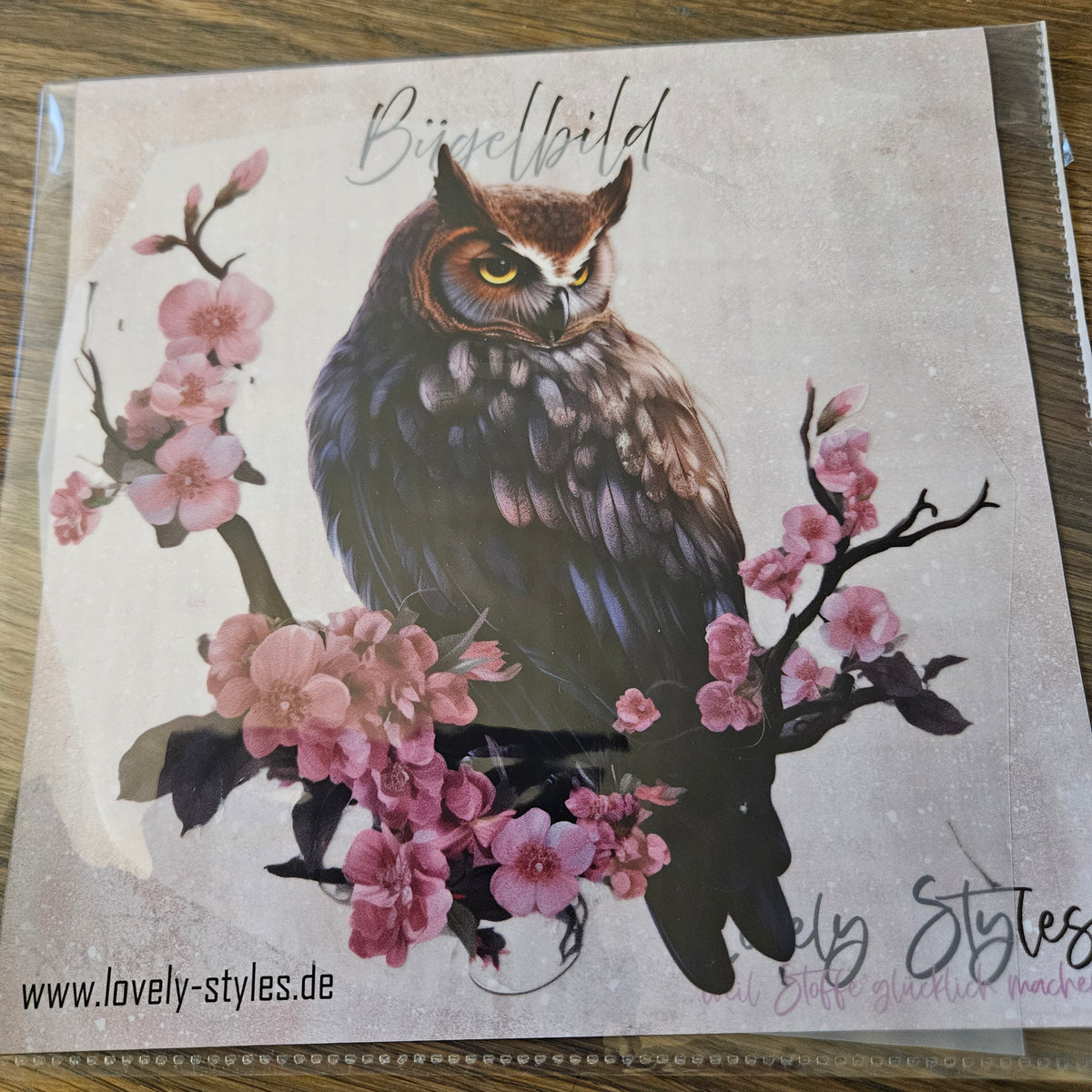Bügelbild - Eule ca. 20cm
