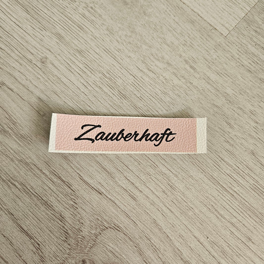 Kunstlederlabel - Zauberhaft Rosa
