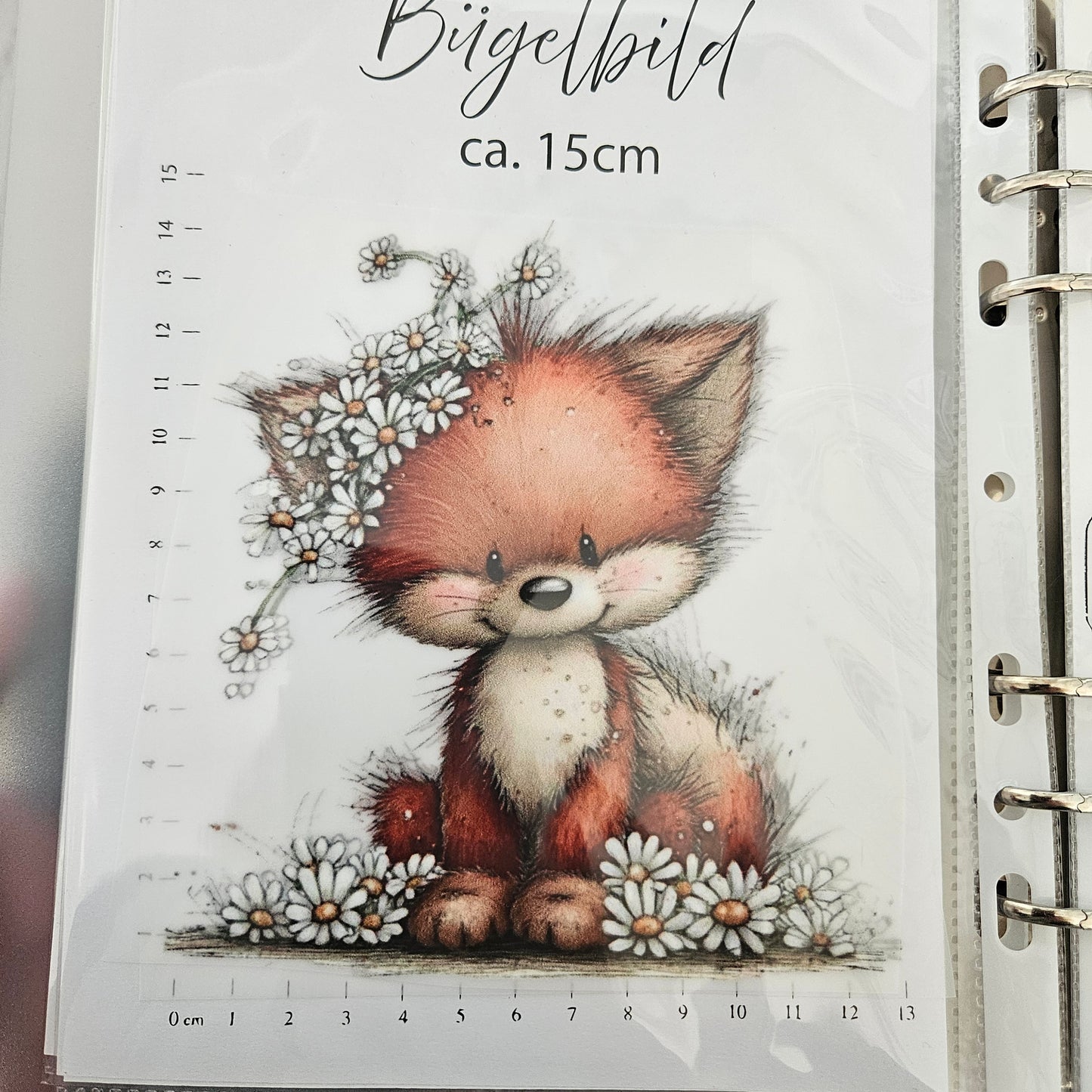 Bügelbild - Fuchs mit Blumen ca. 15cm