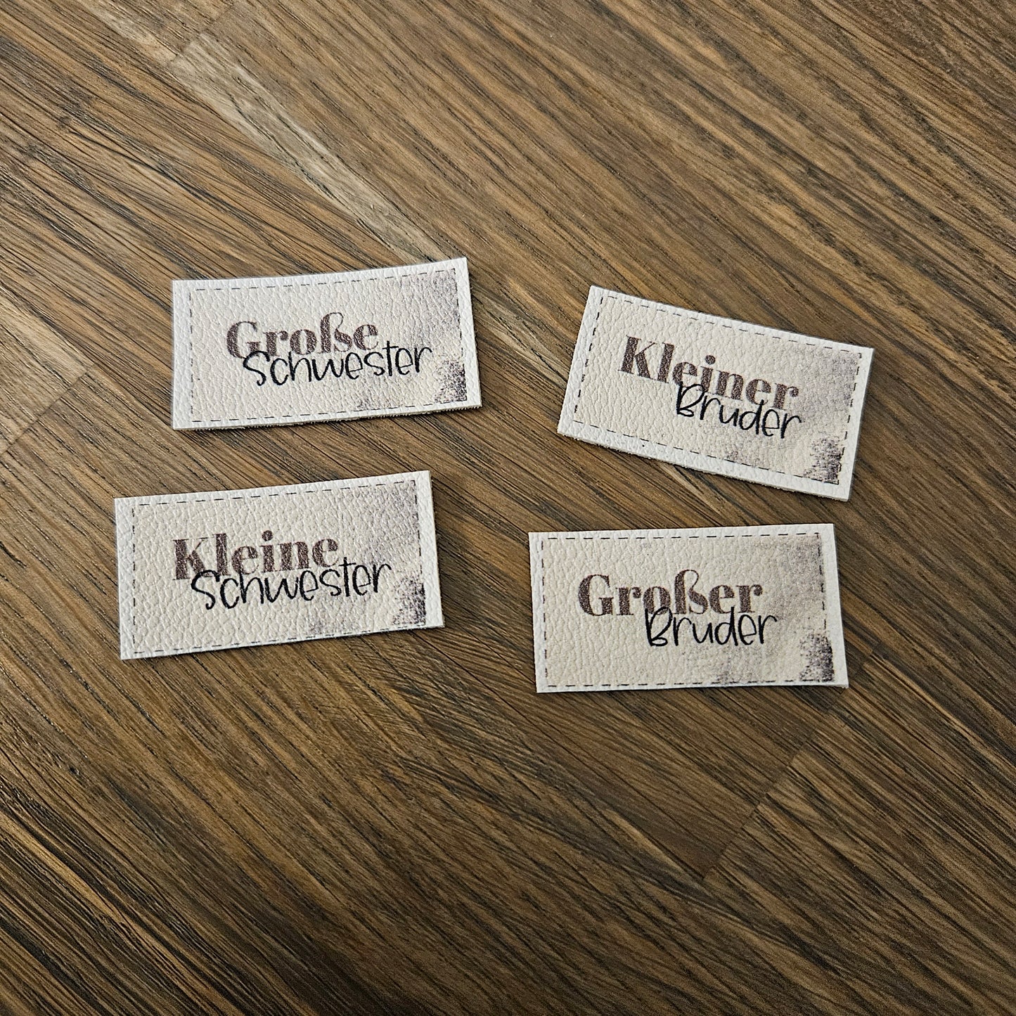 Kunstlederlabel - Geschwister