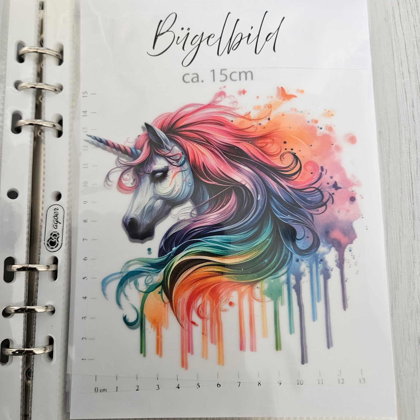 Bügelbild - Einhorn bunt ca. 15cm