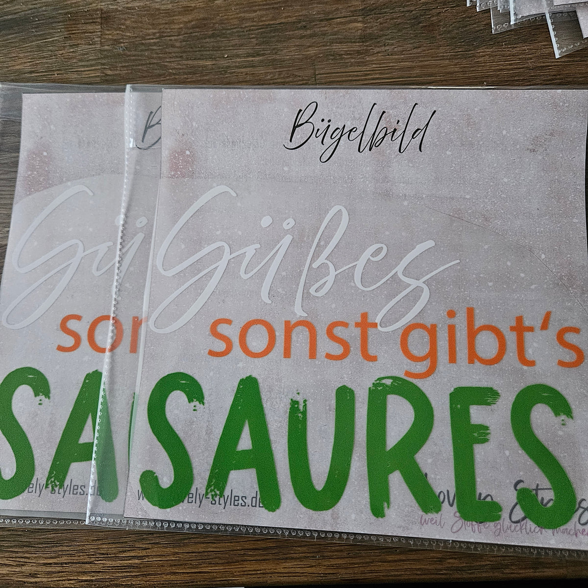 Bügelbild - Süßes sonst gibts saures ca. 20cm