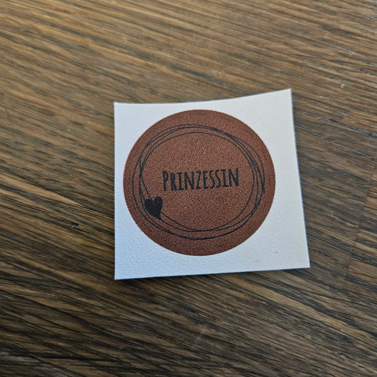 Kunstlederlabel - Prinzessin Rund Braun