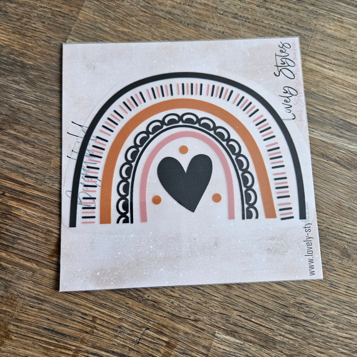 Bügelbild - Regenbogen Braun ca. 15cm